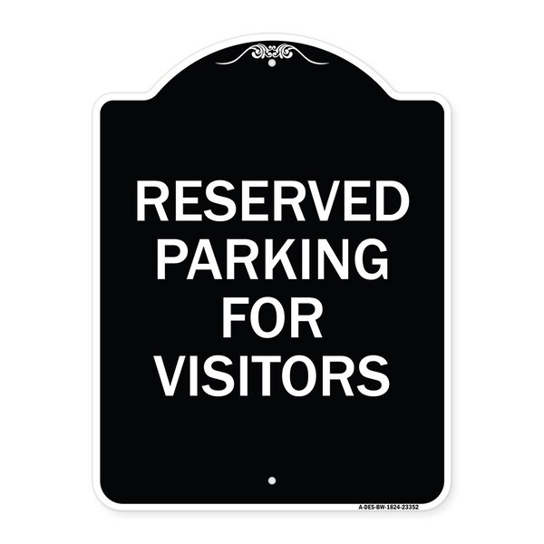 Parking Space Reserved Parking Reserved for Visitors Heavy-Gauge Alum Sign, 24" x 18", BW-1824-23352